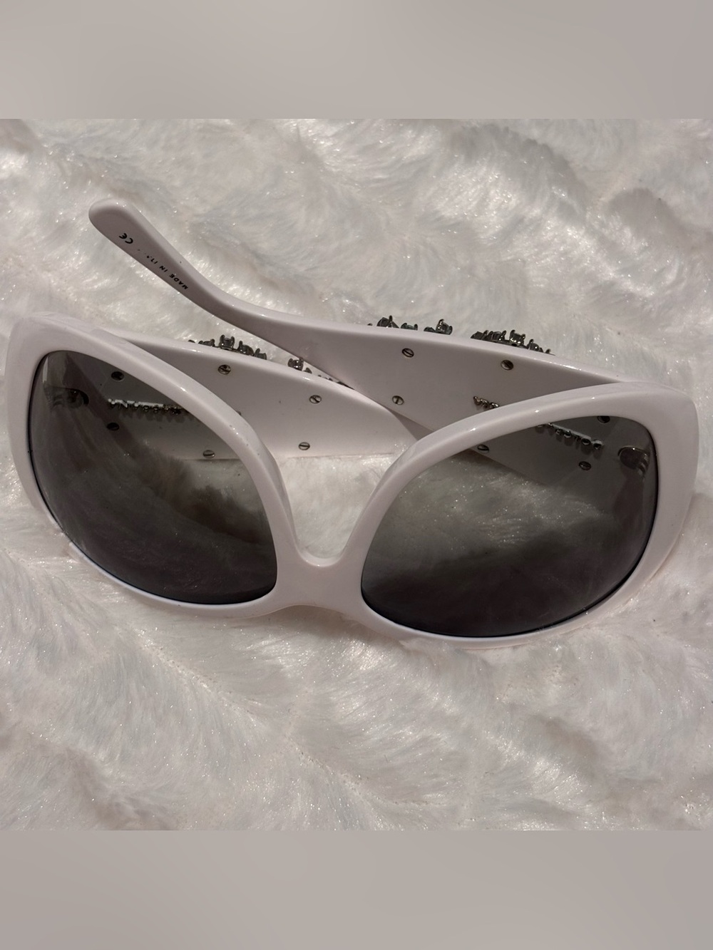 Dolce & Gabbana White Rhinestone Sunglasses - Women Accessories